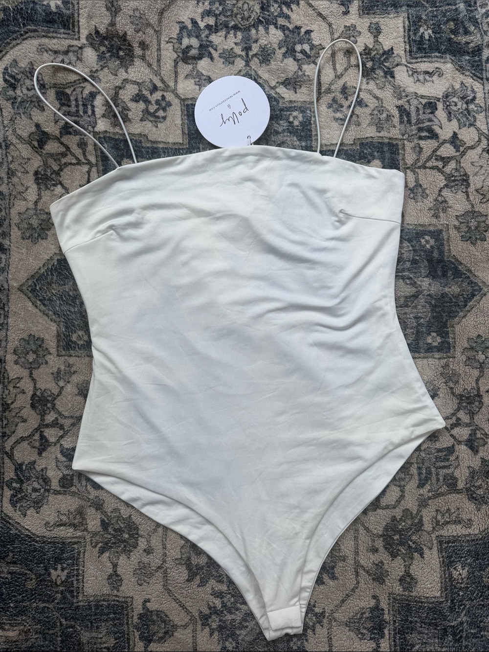 White Strappy One-Piece Bodysuit, Polly 8